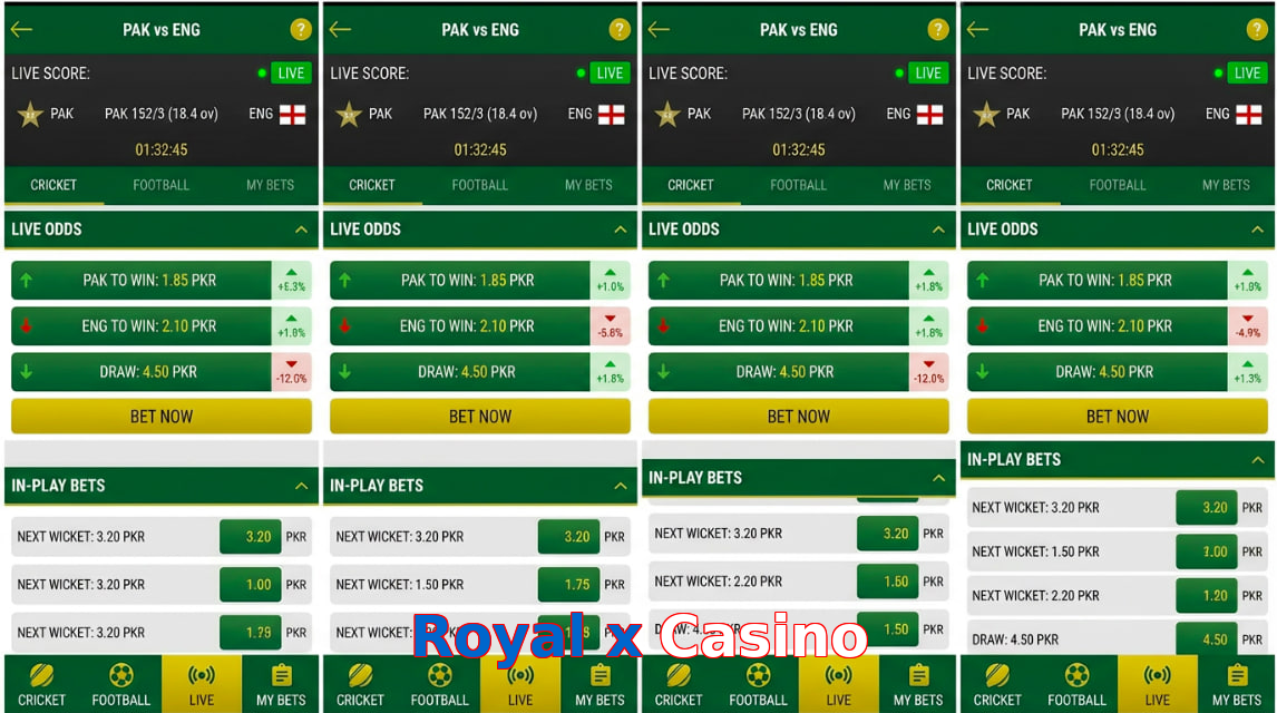 Game list for Royal X Casino bet section