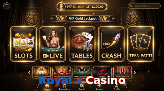 Main screen of Royal X Casino casino page for PK players