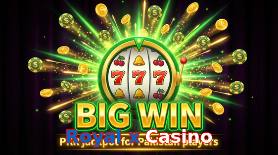 Big win animation on Royal X Casino slot game