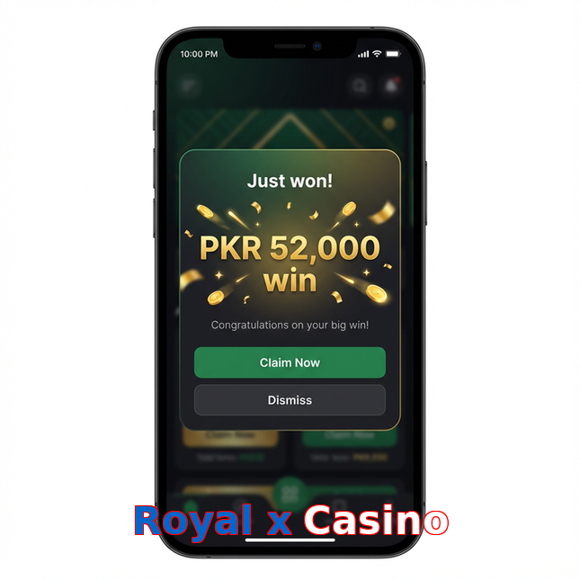 Main screen of Royal X Casino win page for PK players